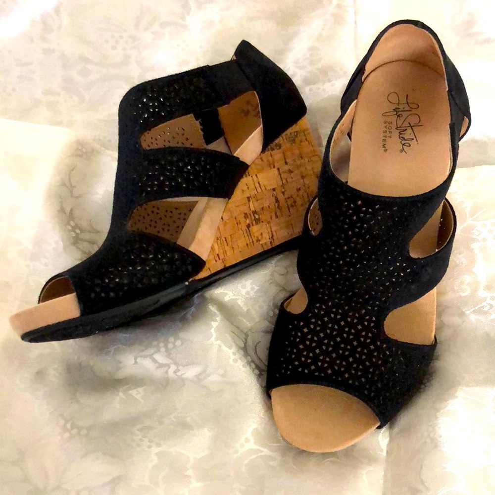 NEW LifeStride Black Wedge Sz 10W